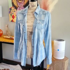 Light blue, Button Down, Long-sleeve